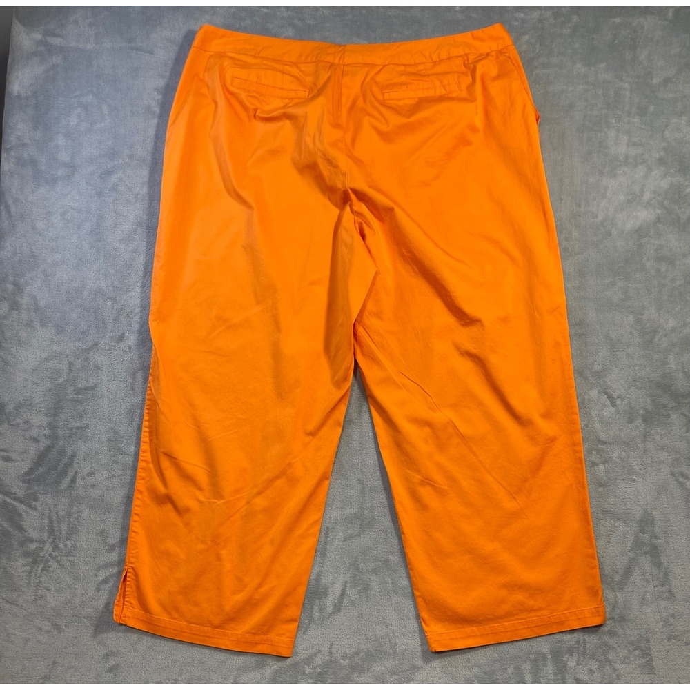 J.G. Hook Women 26W Crop Pants Orange Stretch Cotton Twill - Picture 7 of 8